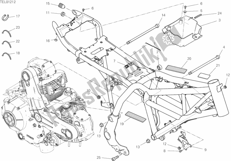 Toutes les pièces pour le Cadre du Ducati Scrambler Desert Sled 803 2019